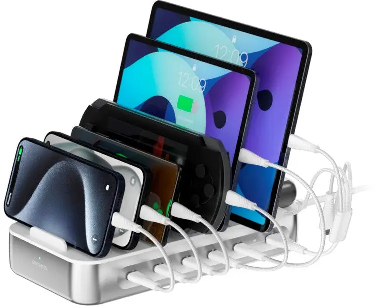 4Smarts Team 100W Laadstation 5x USB-C 1x USB-A Oplader Zilver afbeelding 1
