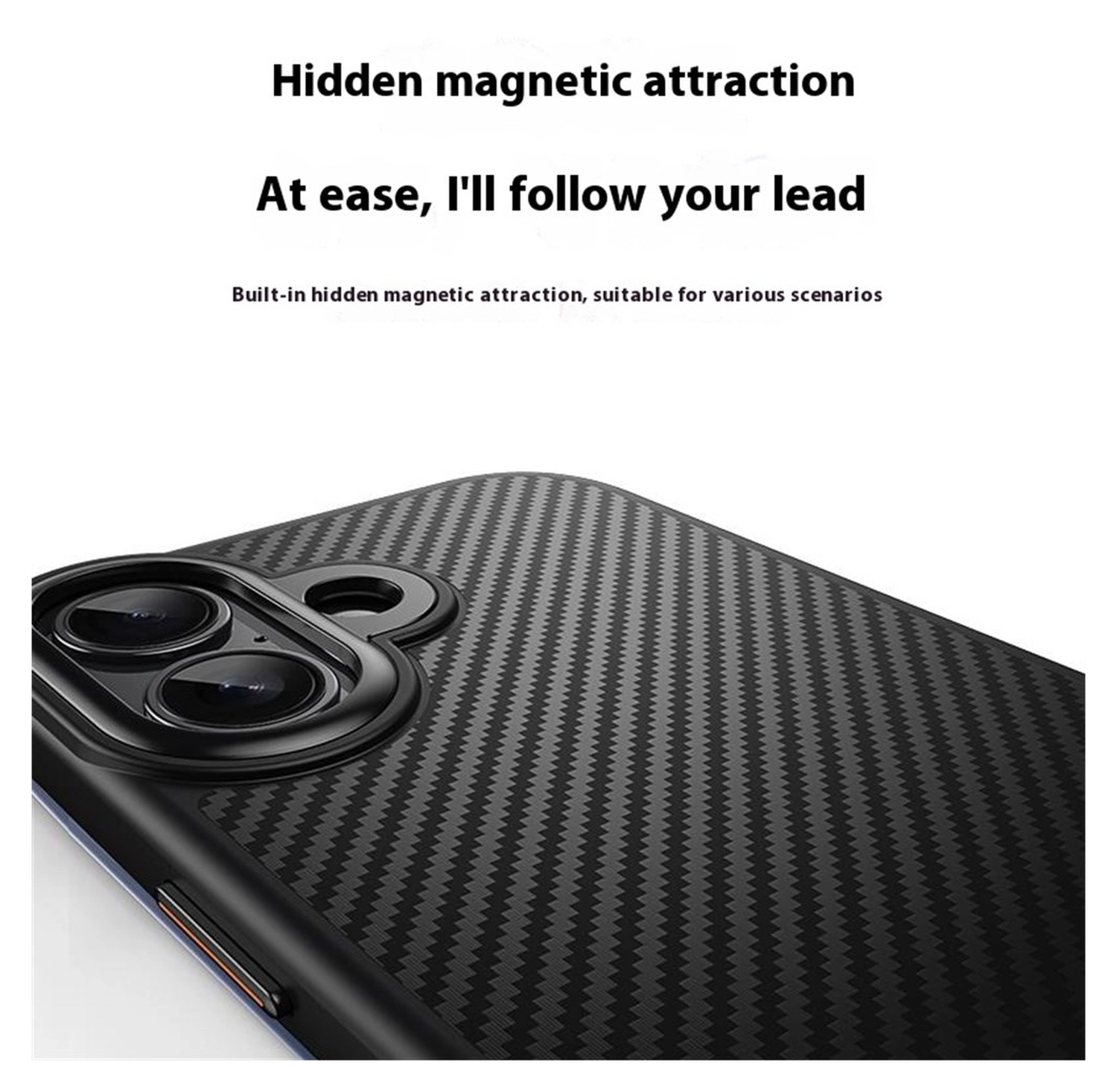Apple iPhone 17 Hoesje MagSafe Back Cover Carbon Fiber Zwart afbeelding 5