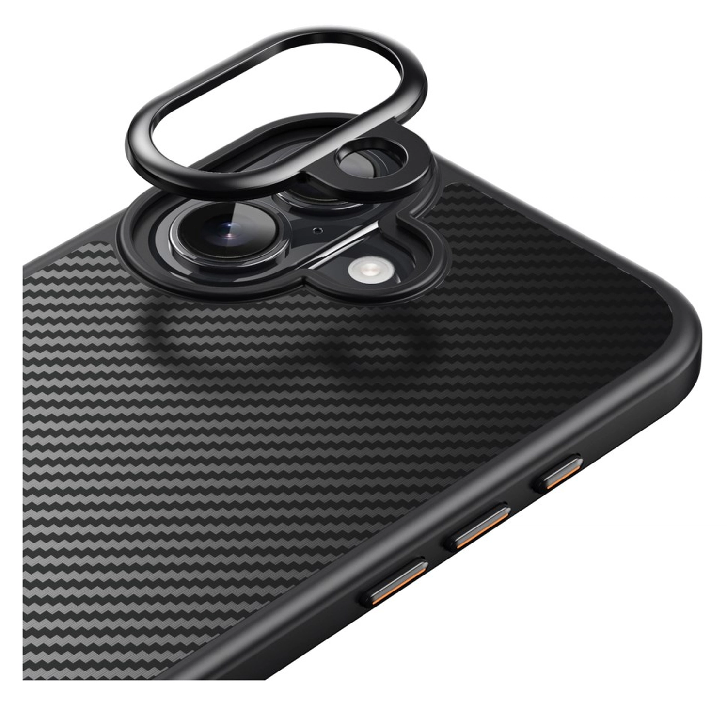 Apple iPhone 17 Hoesje MagSafe Back Cover Carbon Fiber Zwart afbeelding 6