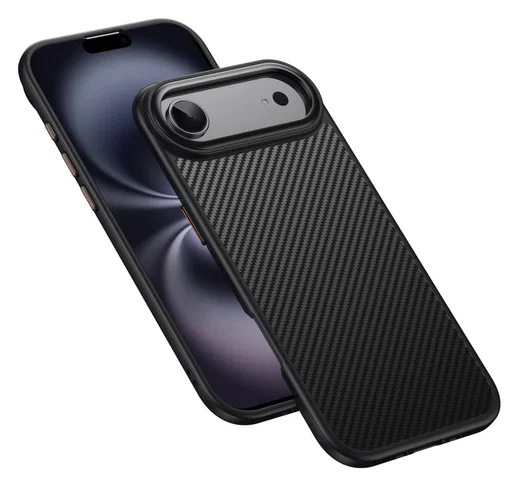 Apple iPhone Air Hoesje MagSafe Back Cover Carbon Fiber Zwart afbeelding 2