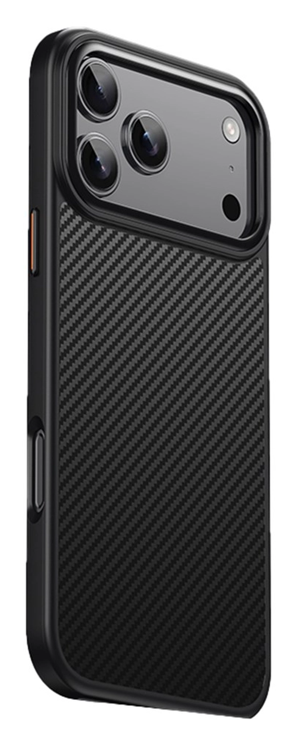 Apple iPhone 17 Pro Hoesje MagSafe Back Cover Carbon Fiber Zwart afbeelding 1