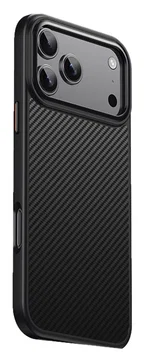 Apple iPhone 17 Pro Hoesje MagSafe Back Cover Carbon Fiber Zwart