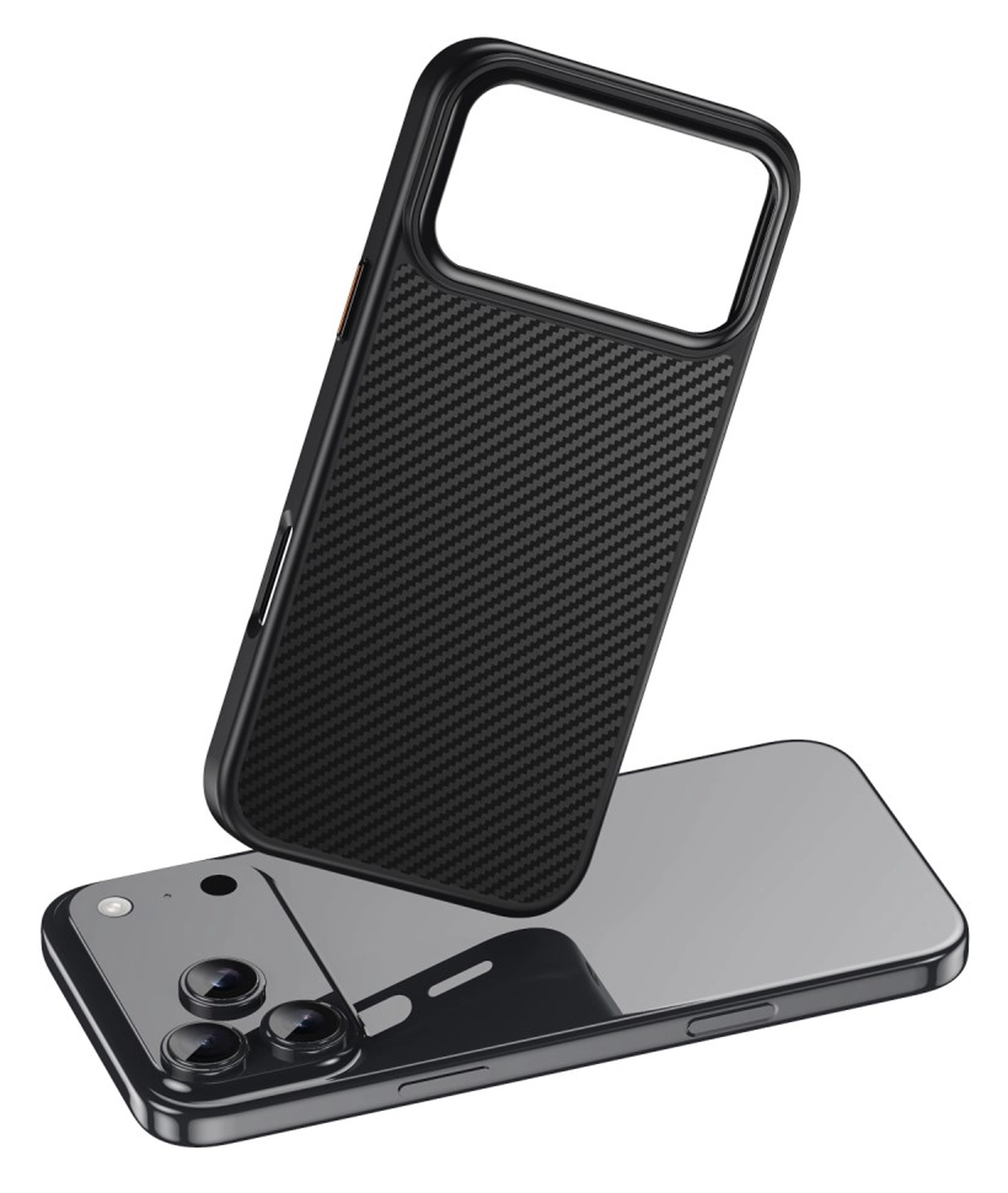 Apple iPhone 17 Pro Hoesje MagSafe Back Cover Carbon Fiber Zwart afbeelding 3