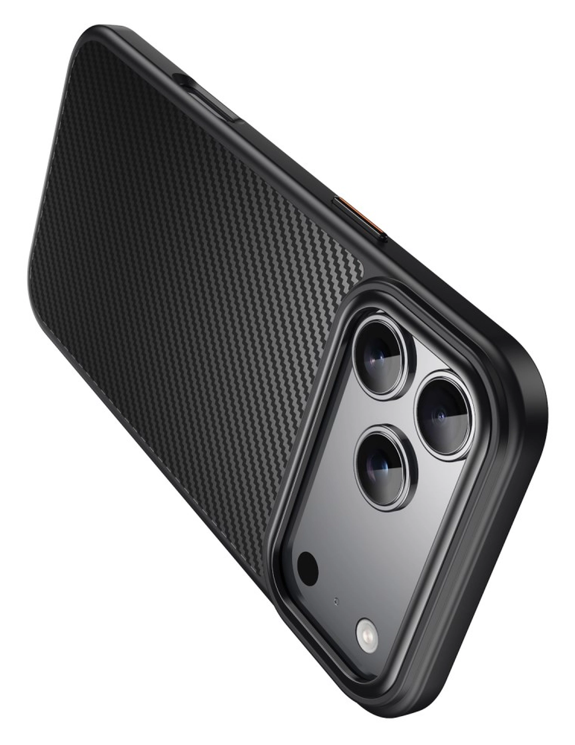 Apple iPhone 17 Pro Hoesje MagSafe Back Cover Carbon Fiber Zwart afbeelding 4