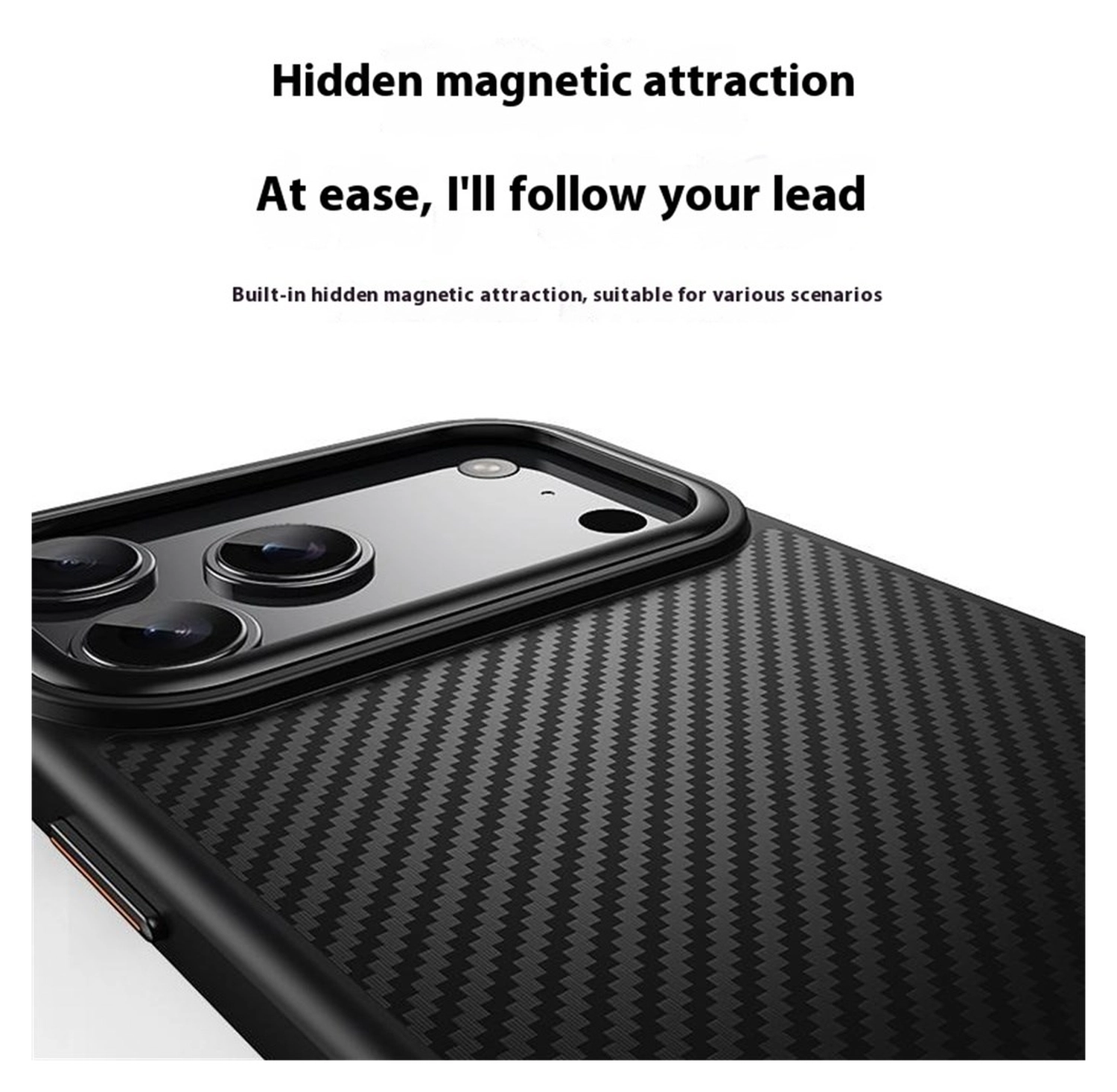 Apple iPhone 17 Pro Hoesje MagSafe Back Cover Carbon Fiber Zwart afbeelding 8