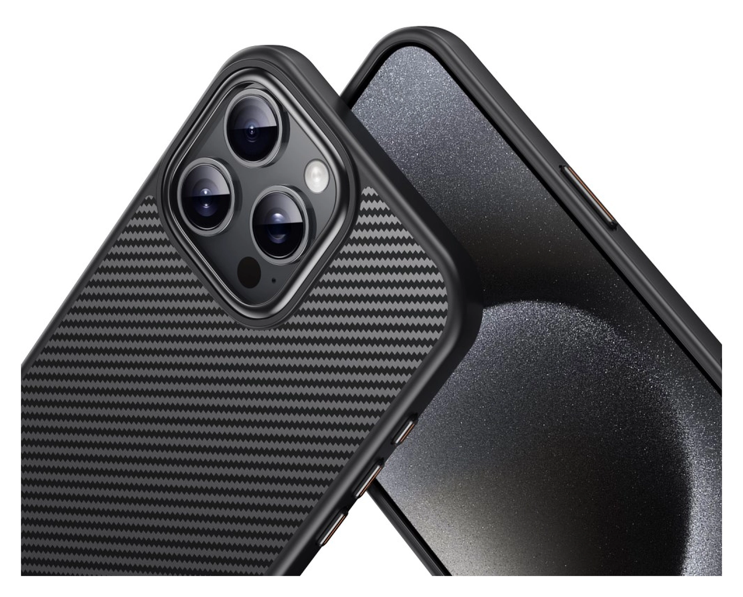 Apple iPhone 16 Pro Hoesje MagSafe Back Cover Carbon Fiber Zwart afbeelding 10