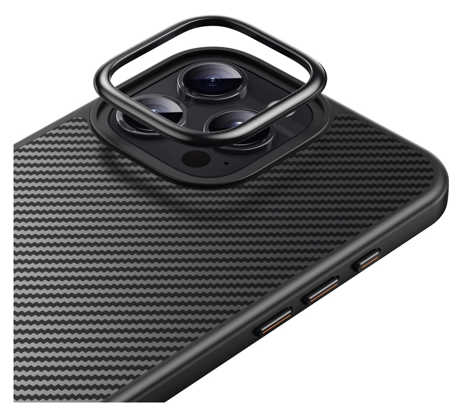 Apple iPhone 16 Pro Hoesje MagSafe Back Cover Carbon Fiber Zwart afbeelding 11