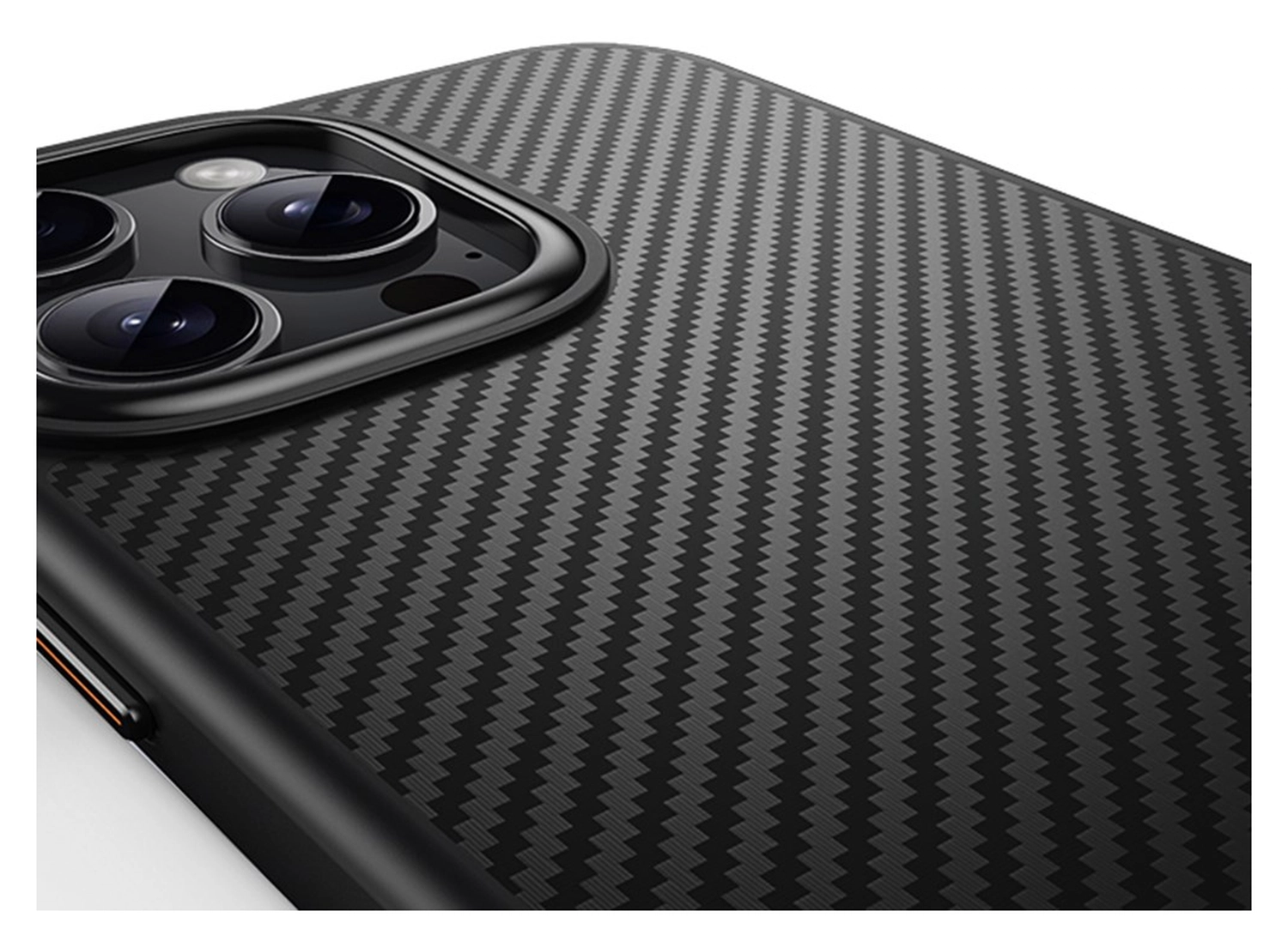 Apple iPhone 16 Pro Hoesje MagSafe Back Cover Carbon Fiber Zwart afbeelding 6