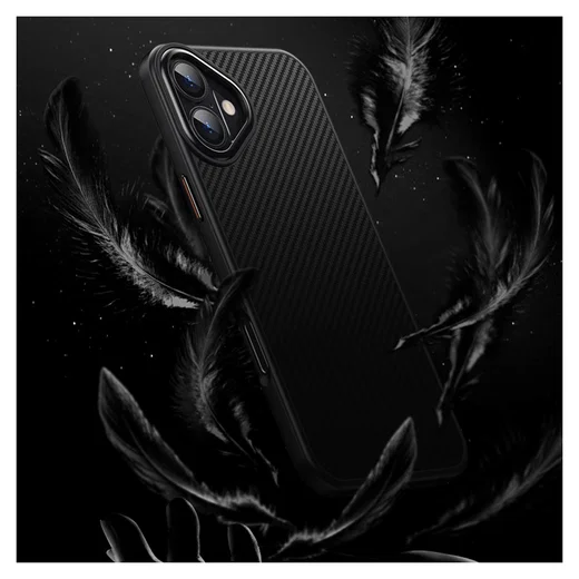 Apple iPhone 16 Hoesje MagSafe Back Cover Carbon Fiber Zwart afbeelding 4