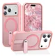 Apple iPhone 17 Pro Hoesje MagSafe Back Cover met Kickstand Roze