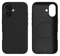 Apple iPhone 17 Hoesje MagSafe Siliconen Back Cover Dun Zwart afbeelding