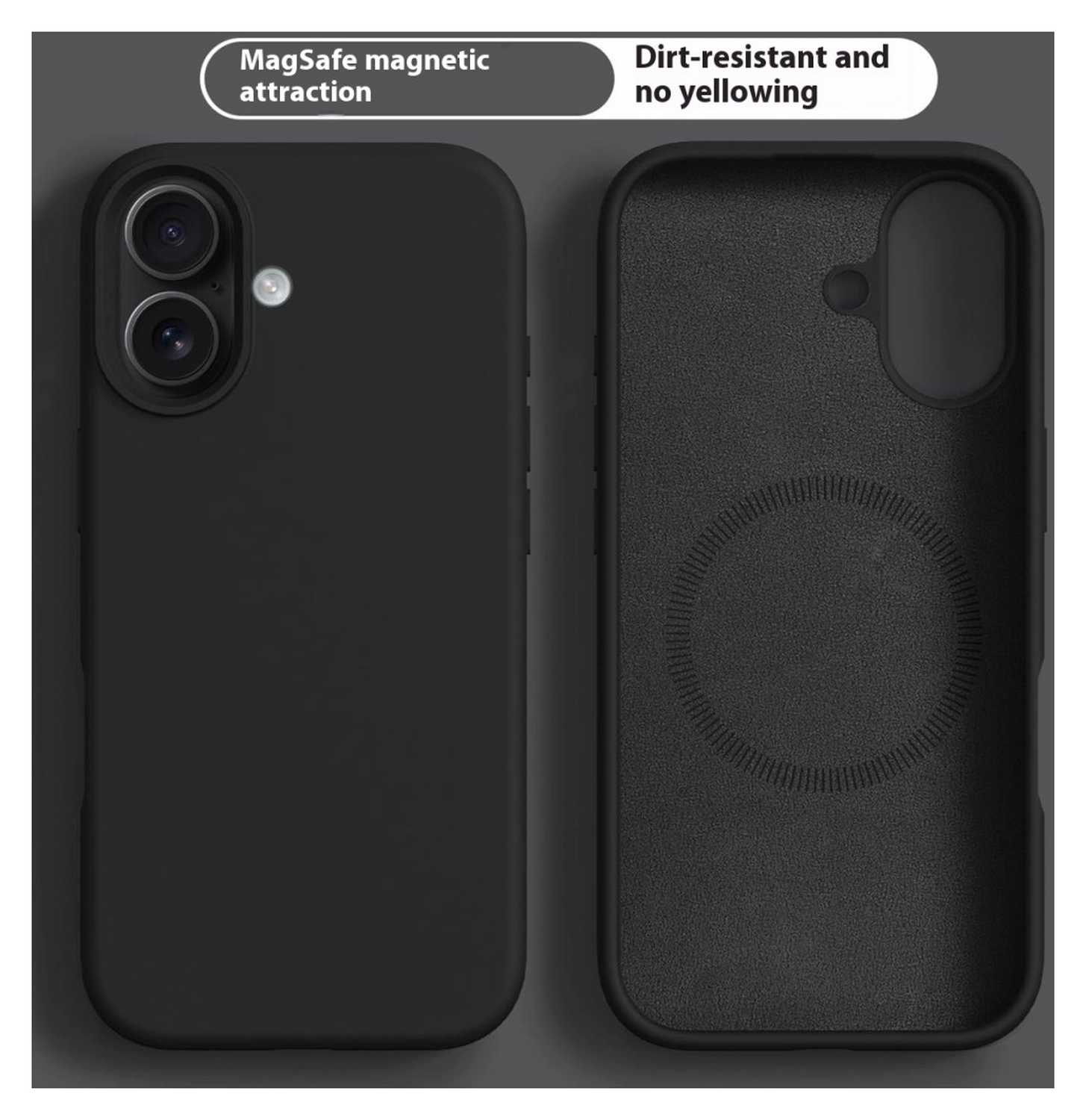 Apple iPhone 17 Hoesje MagSafe Siliconen Back Cover Dun Zwart afbeelding 2