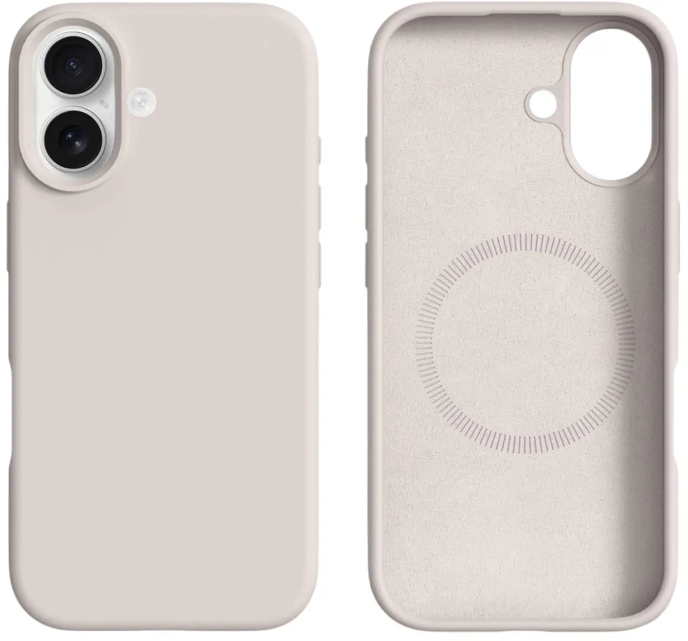 Apple iPhone 17 Hoesje MagSafe Siliconen Back Cover Dun Beige afbeelding 7