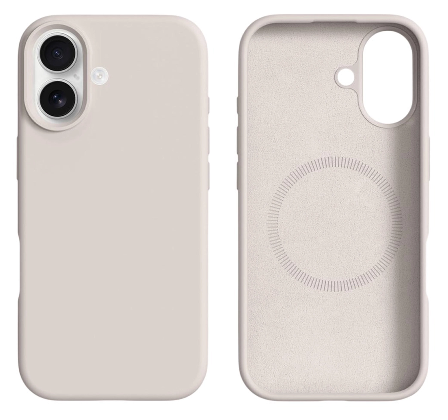Apple iPhone 17 Hoesje MagSafe Siliconen Back Cover Dun Beige afbeelding 1