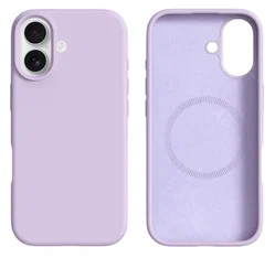 Apple iPhone 17 Hoesje MagSafe Siliconen Back Cover Dun Paars afbeelding