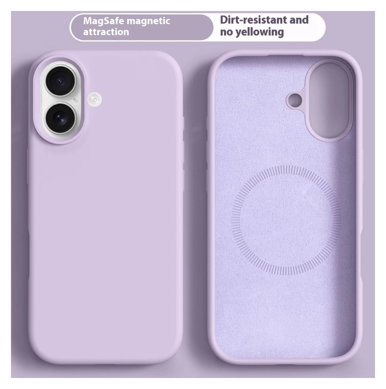 Apple iPhone 17 Hoesje MagSafe Siliconen Back Cover Dun Paars afbeelding 2