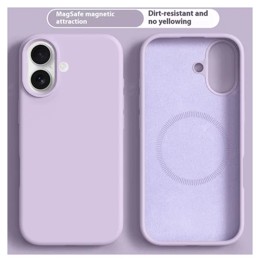 Apple iPhone 17 Hoesje MagSafe Siliconen Back Cover Dun Paars afbeelding 2