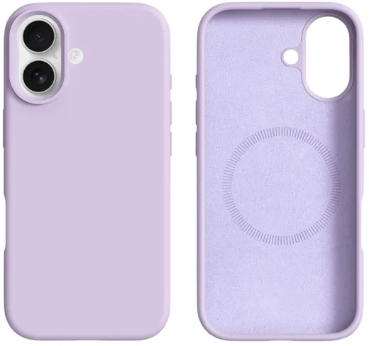 Apple iPhone 17 Hoesje MagSafe Siliconen Back Cover Dun Paars afbeelding 7