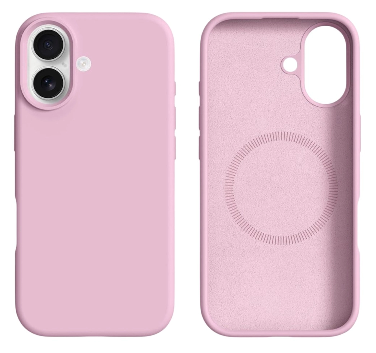 Apple iPhone 17 Hoesje MagSafe Siliconen Back Cover Dun Roze afbeelding 1