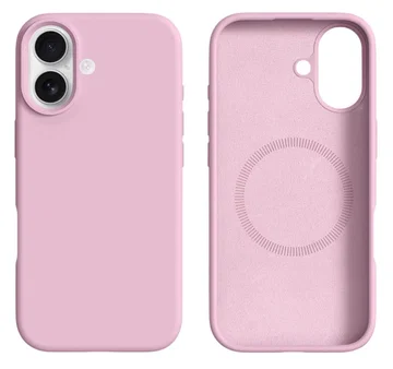 Apple iPhone 17 Hoesje MagSafe Siliconen Back Cover Dun Roze