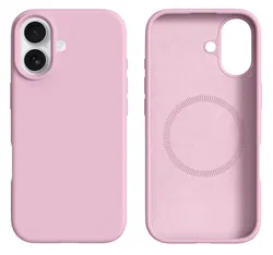 Apple iPhone 17 Hoesje MagSafe Siliconen Back Cover Dun Roze afbeelding