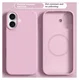 Apple iPhone 17 Hoesje MagSafe Siliconen Back Cover Dun Roze afbeelding 2