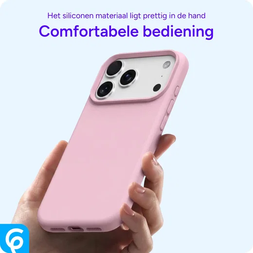 Apple iPhone 17 Hoesje MagSafe Siliconen Back Cover Dun Roze afbeelding 2
