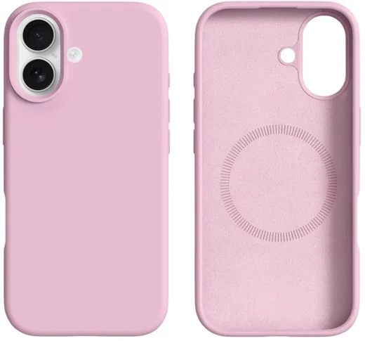Apple iPhone 17 Hoesje MagSafe Siliconen Back Cover Dun Roze afbeelding 7