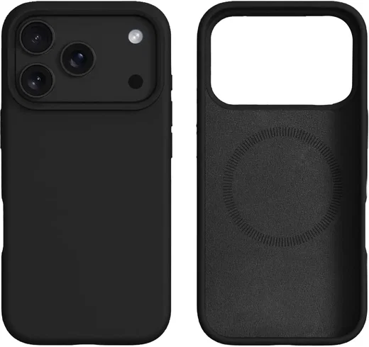 Apple iPhone 17 Pro Hoesje MagSafe Siliconen Back Cover Dun Zwart afbeelding 7