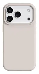 Apple iPhone 17 Pro Hoesje MagSafe Siliconen Back Cover Dun Beige afbeelding