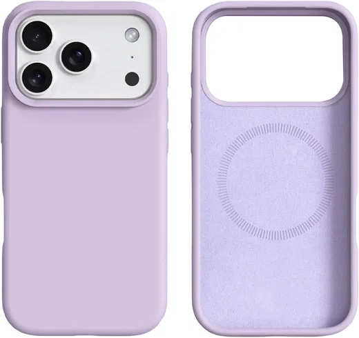 Apple iPhone 17 Pro Hoesje MagSafe Siliconen Back Cover Dun Paars afbeelding 7