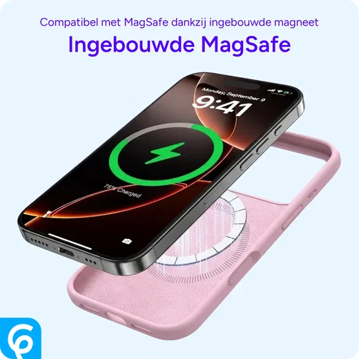Apple iPhone 17 Pro Max Hoesje MagSafe Siliconen Back Cover Dun Roze afbeelding 6