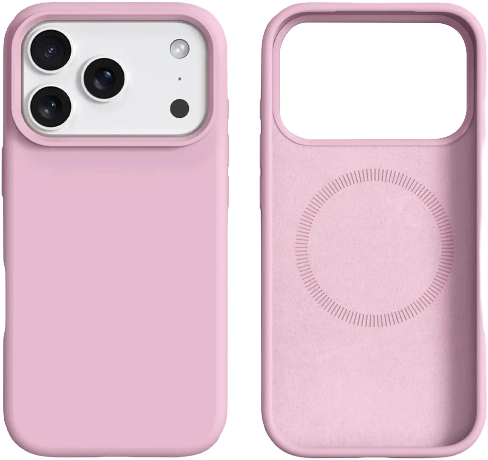 Apple iPhone 17 Pro Max Hoesje MagSafe Siliconen Back Cover Dun Roze afbeelding 7