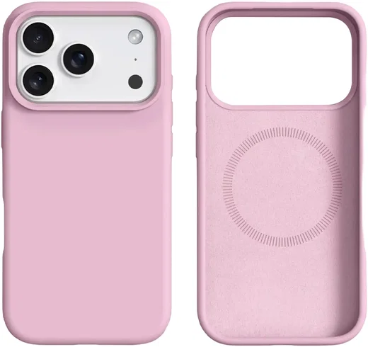 Apple iPhone 17 Pro Max Hoesje MagSafe Siliconen Back Cover Dun Roze afbeelding 7