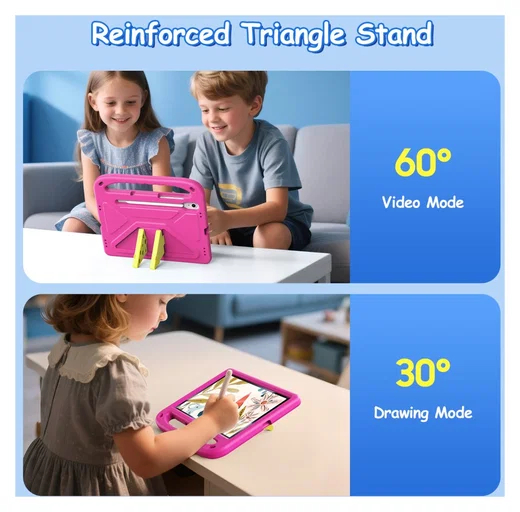 Dux Ducis PUFF Samsung Tab S10 Lite/S10 FE/S9 FE Kinder Tablethoes Handvat Roze afbeelding 8