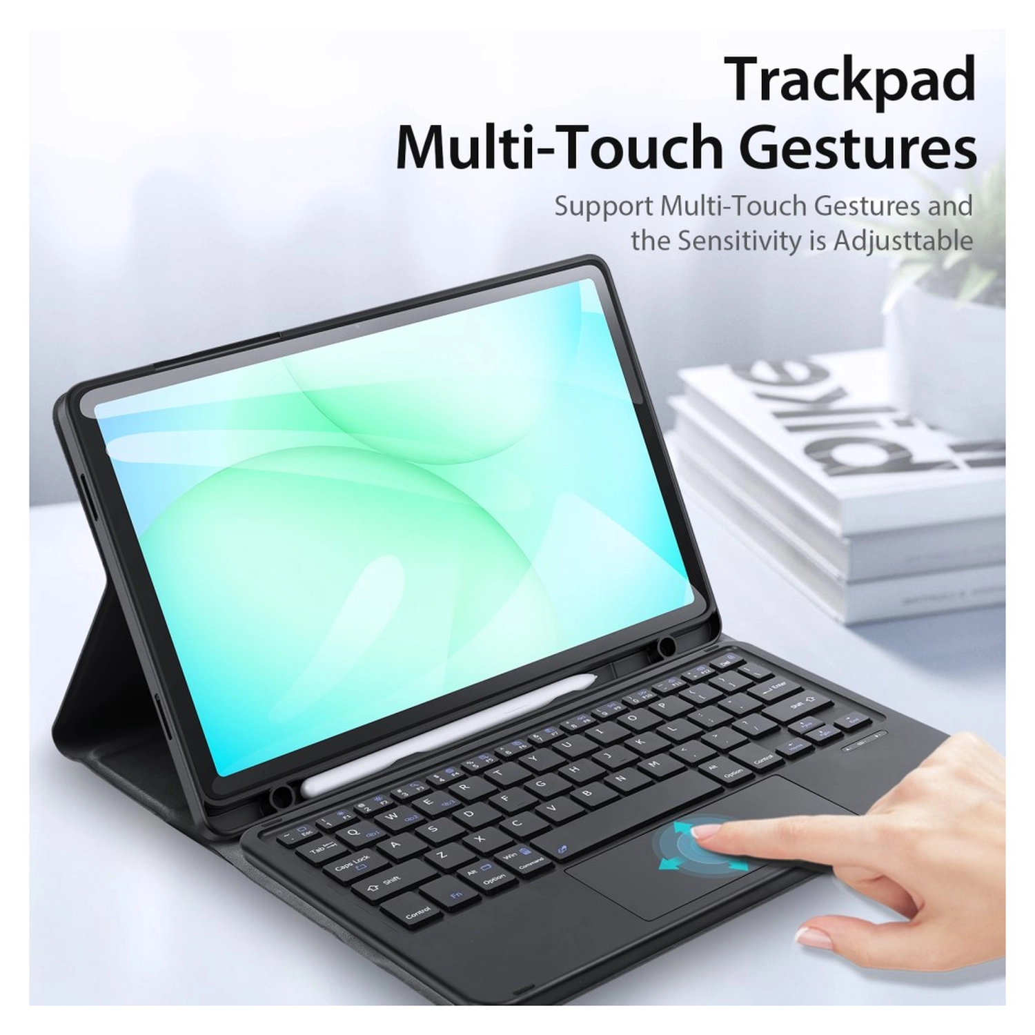 Dux Ducis Samsung Galaxy Tab A11 Plus Hoes Bluetooth Toetsenbord Zwart afbeelding 6
