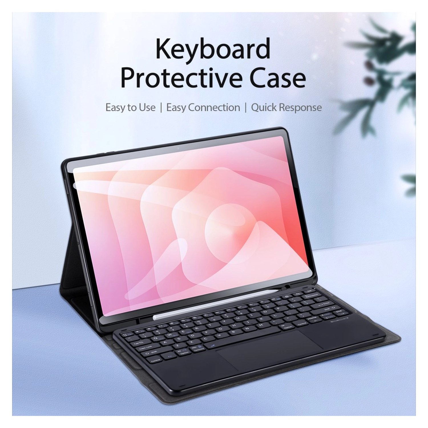Dux Ducis Samsung Galaxy Tab S11 Hoes Bluetooth Toetsenbord Zwart afbeelding 2