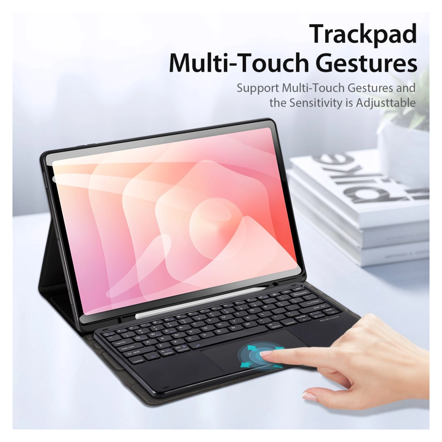 Dux Ducis Samsung Galaxy Tab S11 Hoes Bluetooth Toetsenbord Zwart afbeelding 6