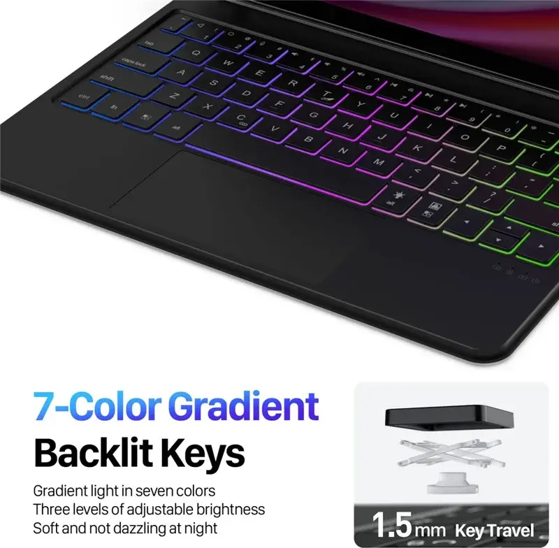 Dux Ducis MK Series Toetsenbordhoes Samsung Tab S10 Lite/S10 FE/S9/S9 FE Zwart afbeelding 14