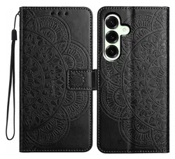 Samsung Galaxy A17 / A26 Hoesje Mandala Book Case met Pasjeshouder Zwart afbeelding