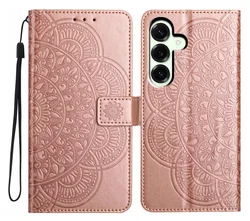 Samsung Galaxy A17 / A26 Hoesje Mandala Book Case met Pasjeshouder Roze Goud afbeelding