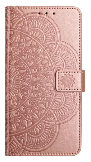 Samsung Galaxy A17 / A26 Hoesje Mandala Book Case met Pasjeshouder Roze Goud afbeelding 6