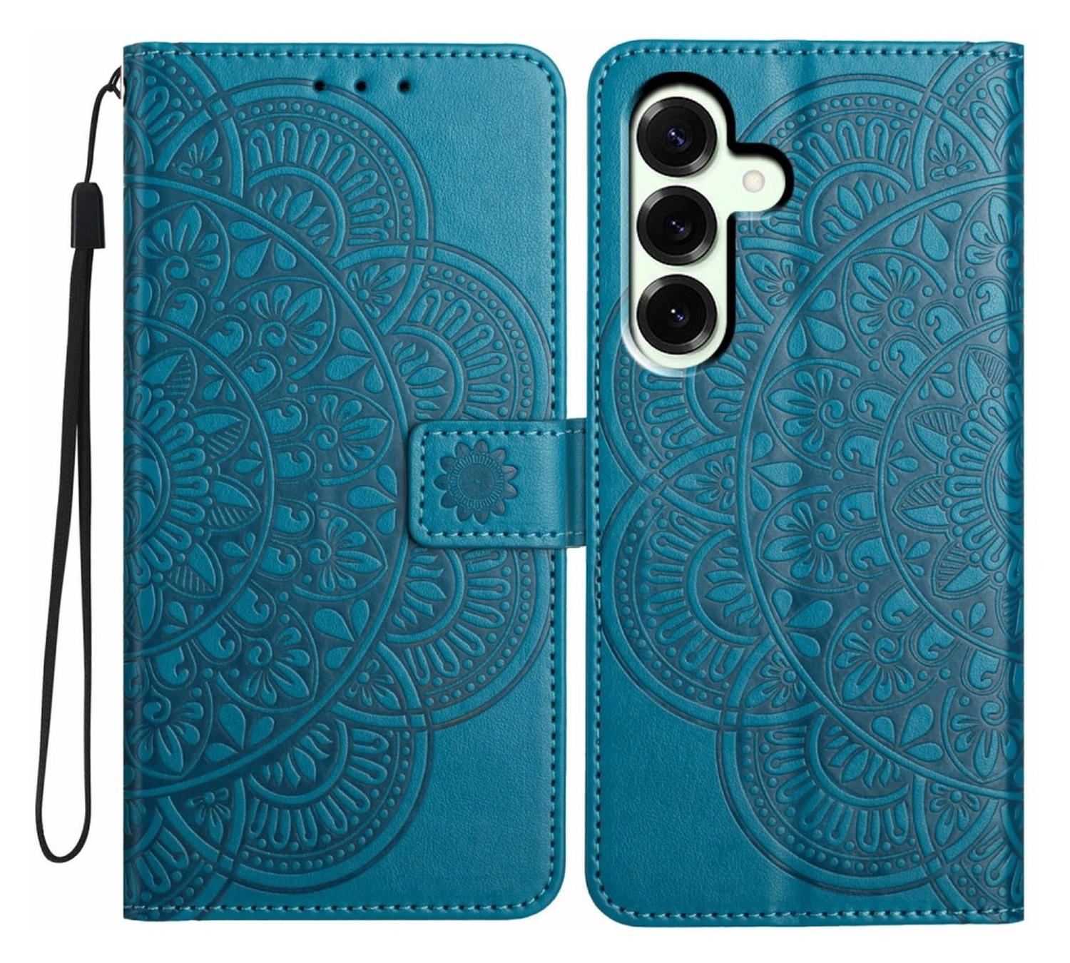 Samsung Galaxy A17 / A26 Hoesje Mandala Book Case met Pasjeshouder Blauw afbeelding 1