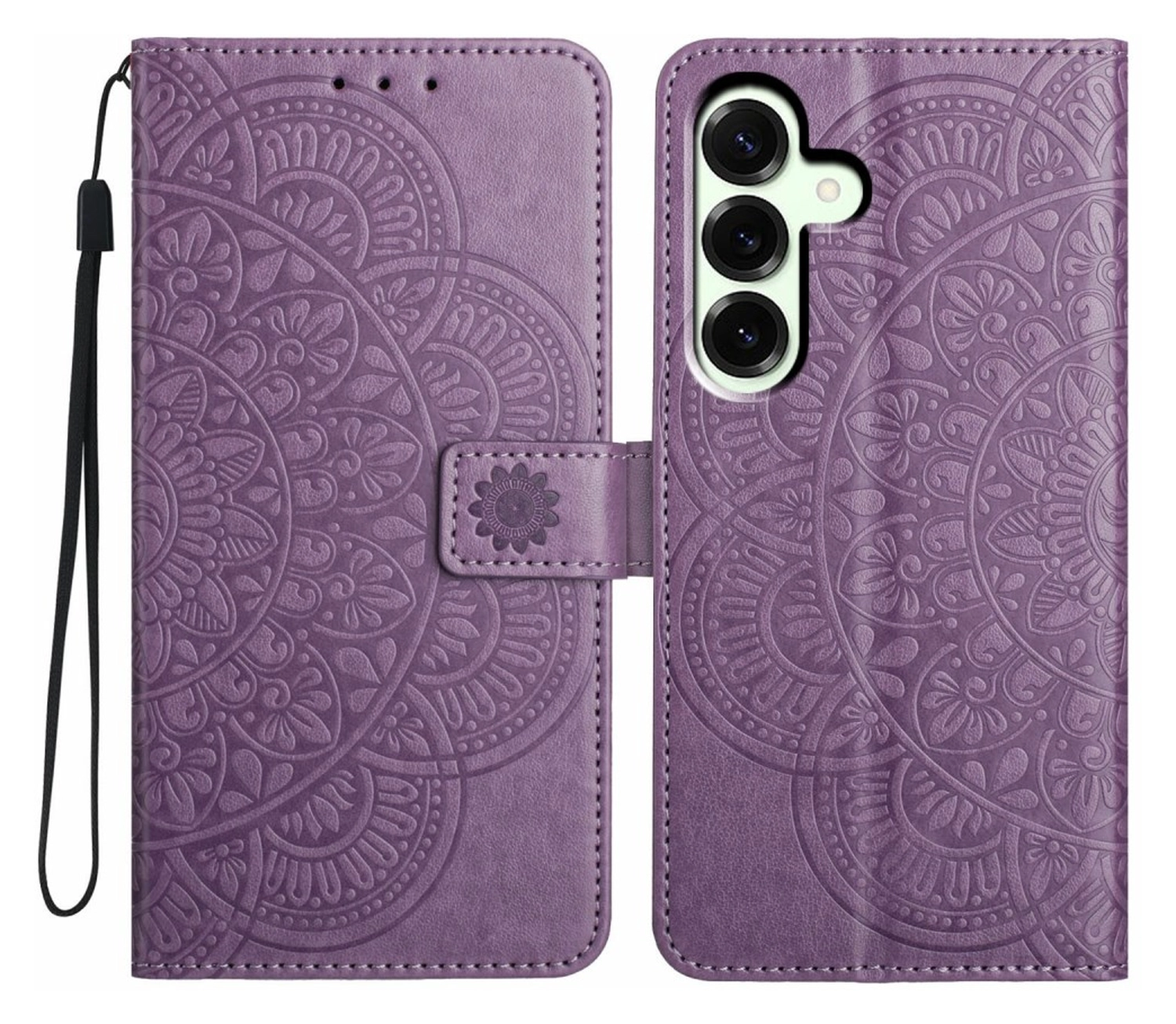 Samsung Galaxy A17 / A26 Hoesje Mandala Book Case met Pasjeshouder Paars afbeelding 1