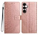 Samsung Galaxy S25 FE Hoesje Mandala Book Case met Pasjeshouder Roze Goud