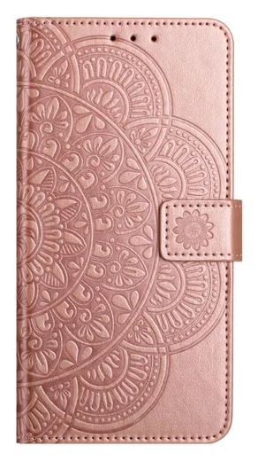 Samsung Galaxy S25 FE Hoesje Mandala Book Case met Pasjeshouder Roze Goud afbeelding 8