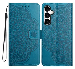 Samsung Galaxy S25 FE Hoesje Mandala Book Case met Pasjeshouder Blauw afbeelding