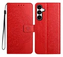 Samsung Galaxy S25 FE Hoesje Mandala Book Case met Pasjeshouder Rood