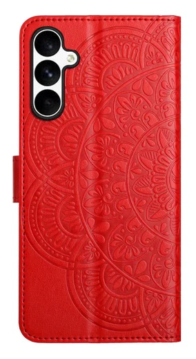 Samsung Galaxy S25 FE Hoesje Mandala Book Case met Pasjeshouder Rood afbeelding 9