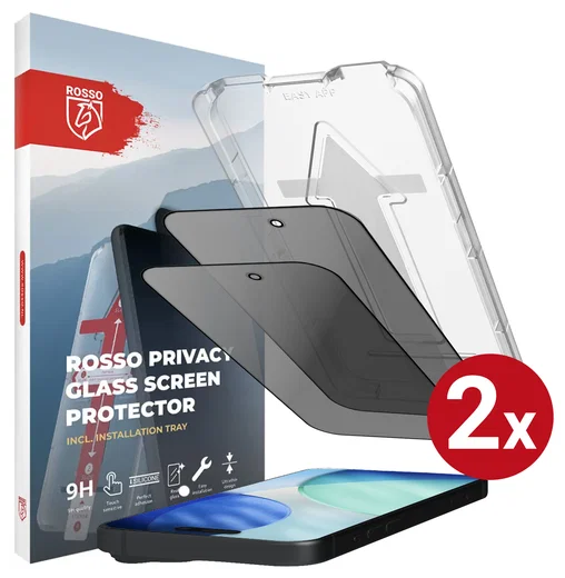 Rosso iPhone 17 Privacy Glass met Installatietray Dust Removal (2-Pack) afbeelding 1
